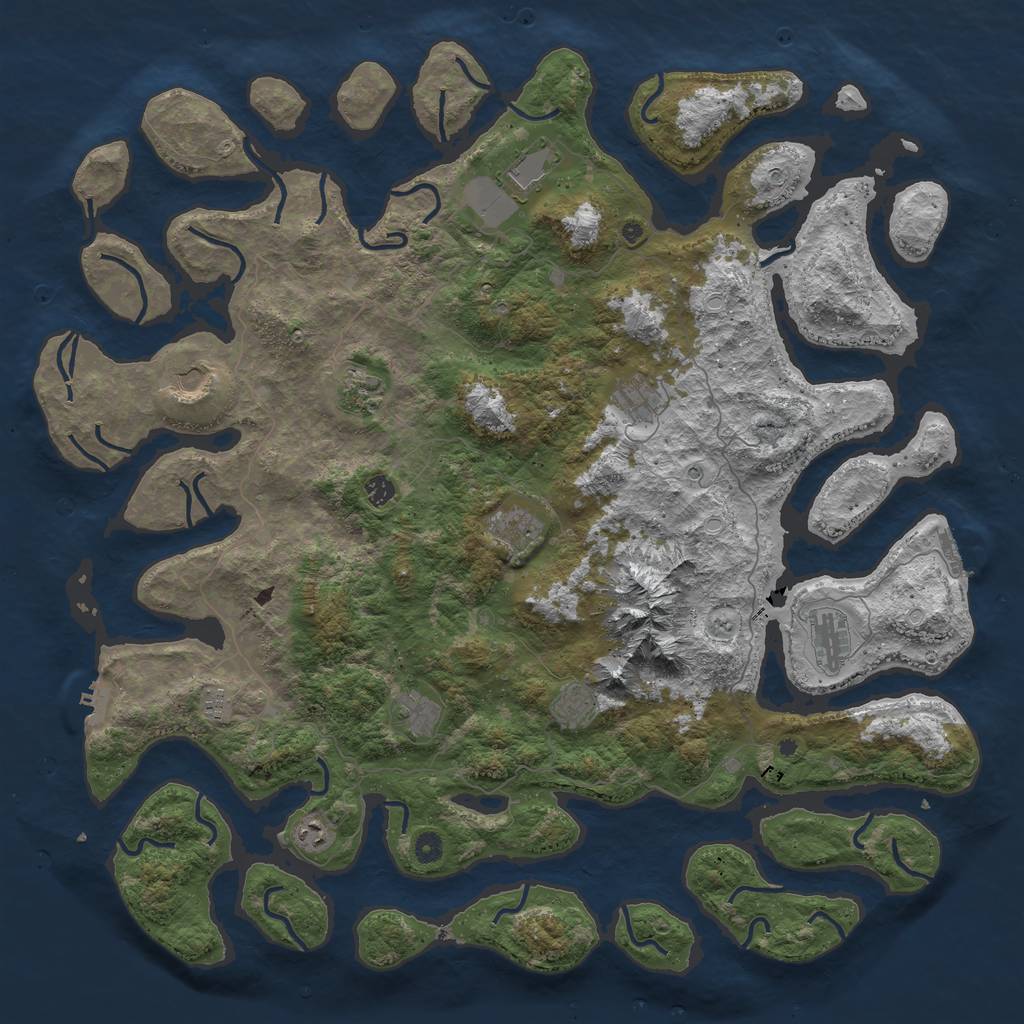 Rust Map: Procedural Map, Size: 5200, Seed: 2421783, 22 Monuments