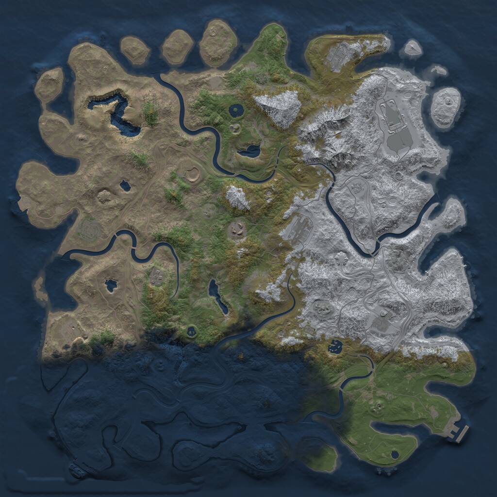 Rust Map: Procedural Map, Size: 5200, Seed: 2421783, 16 Monuments