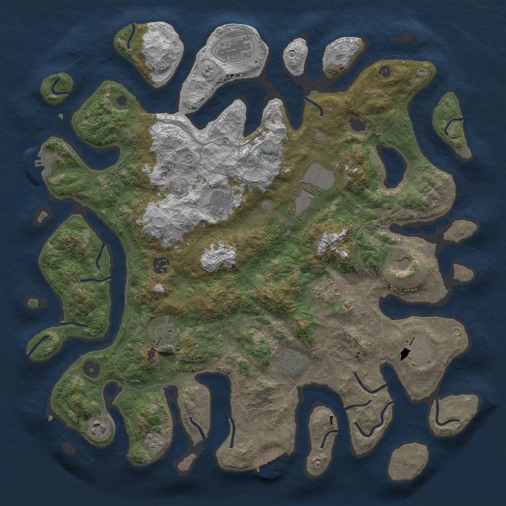 Rust Map: Procedural Map, Size: 4500, Seed: 739, 22 Monuments