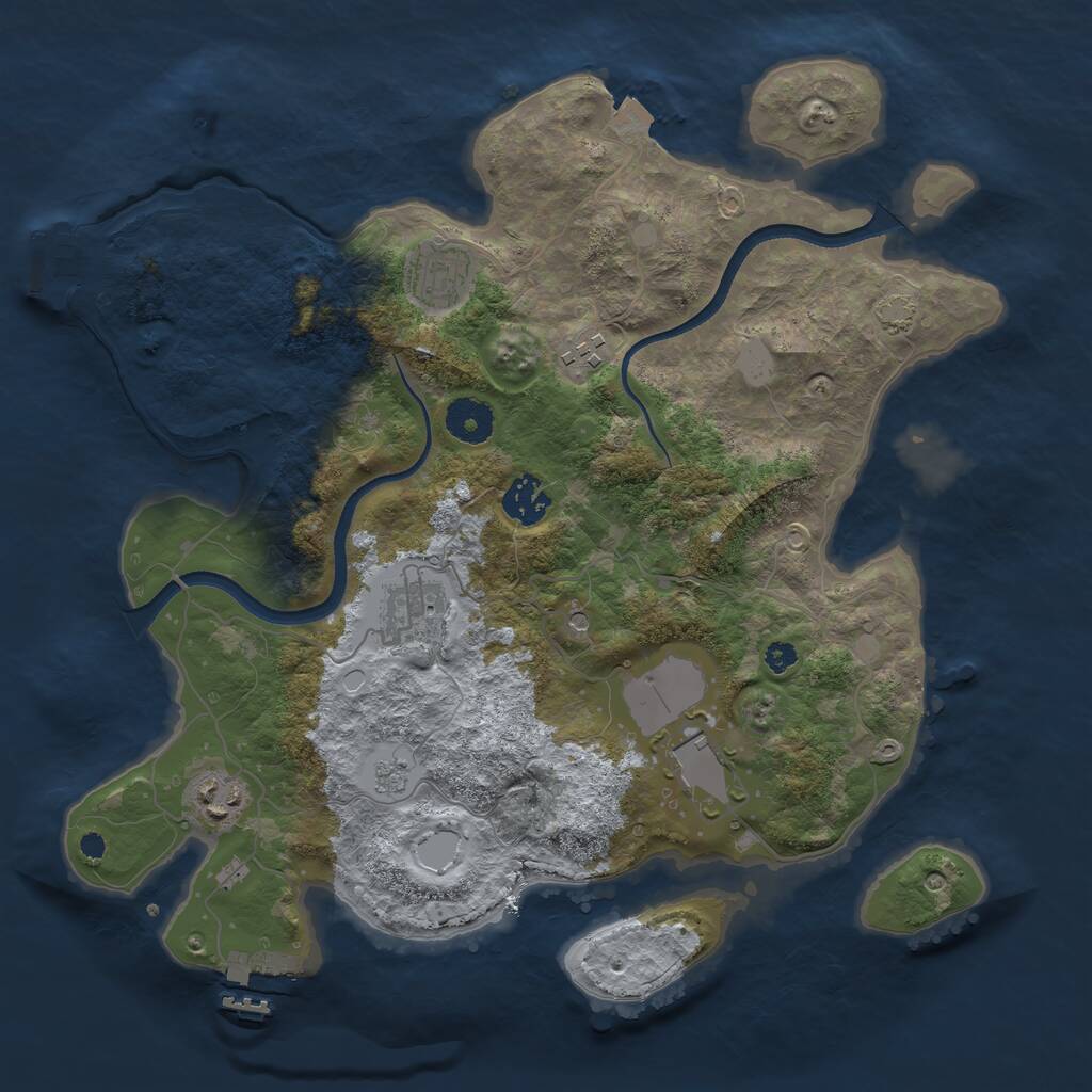 Rust Map: Procedural Map, Size: 3500, Seed: 571412, 12 Monuments