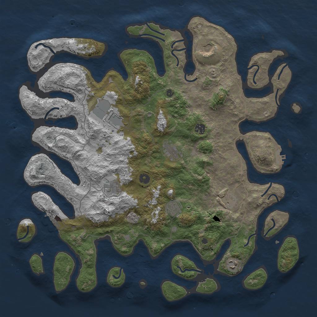 Rust Map: Procedural Map, Size: 4500, Seed: 503408, 20 Monuments