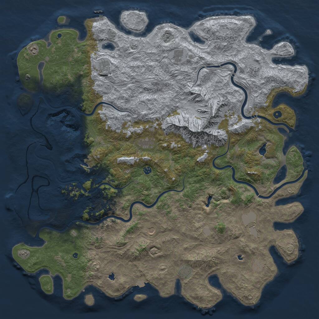 Rust Map: Procedural Map, Size: 6000, Seed: 12594, 17 Monuments