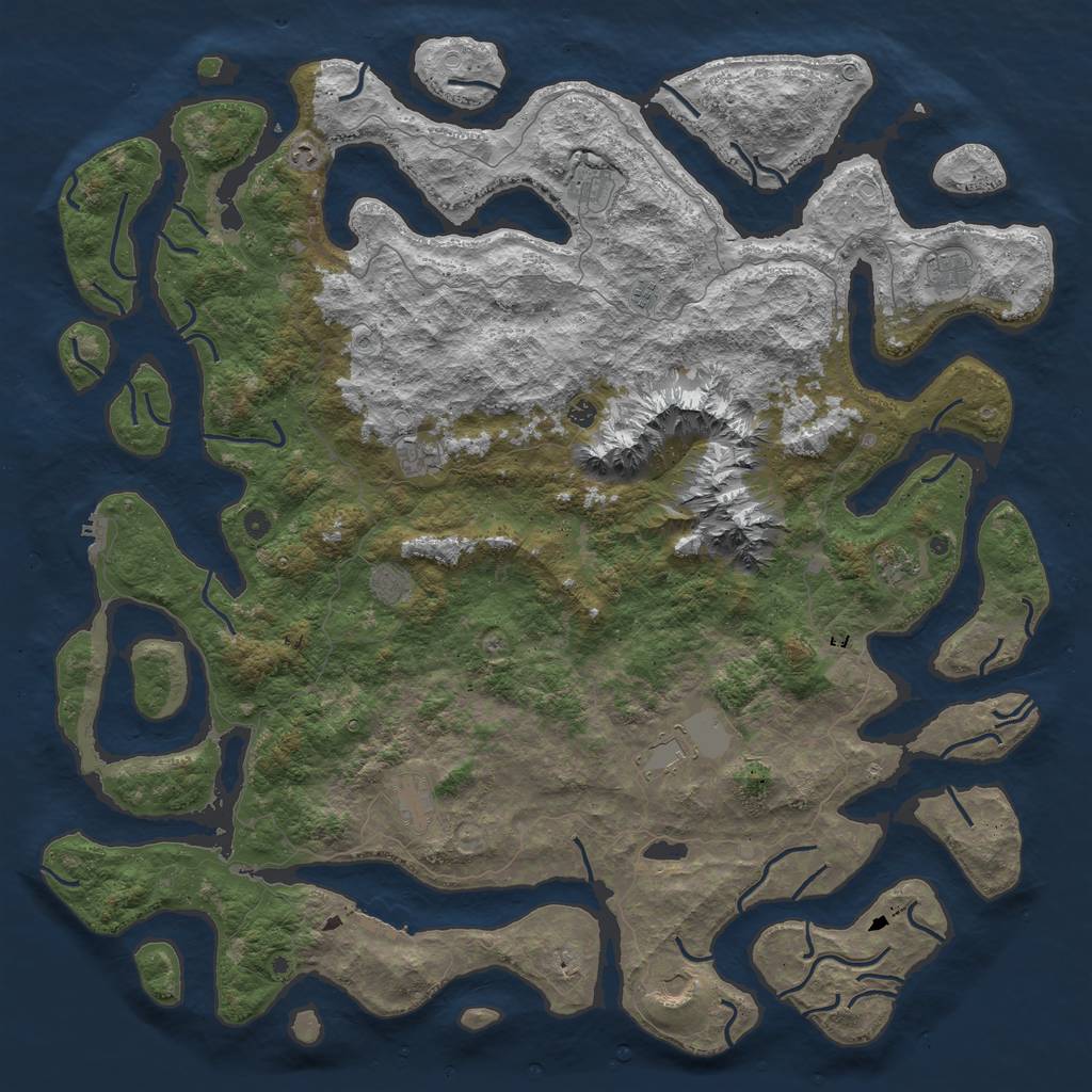 Rust Map: Procedural Map, Size: 6000, Seed: 12594, 22 Monuments