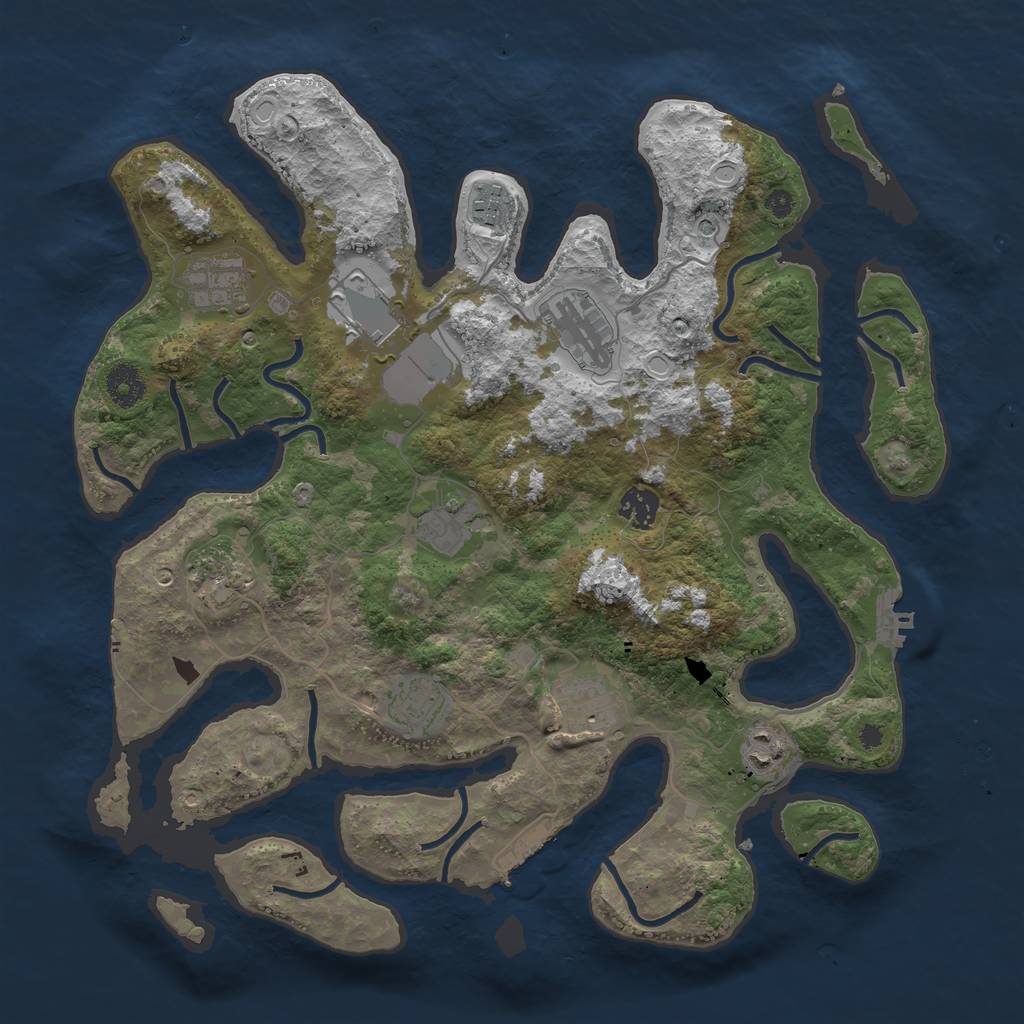 Rust Map: Procedural Map, Size: 3800, Seed: 85323567, 21 Monuments