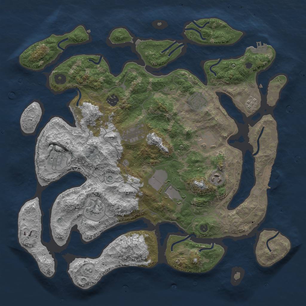 Rust Map: Procedural Map, Size: 4000, Seed: 63895896, 20 Monuments