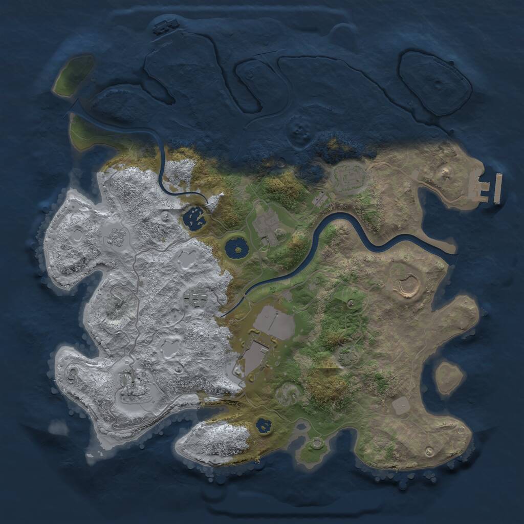 Rust Map: Procedural Map, Size: 3500, Seed: 1612311, 13 Monuments