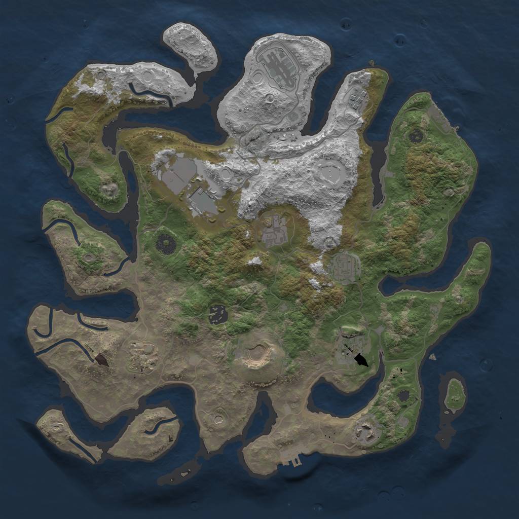 Rust Map: Procedural Map, Size: 3800, Seed: 10940287, 21 Monuments