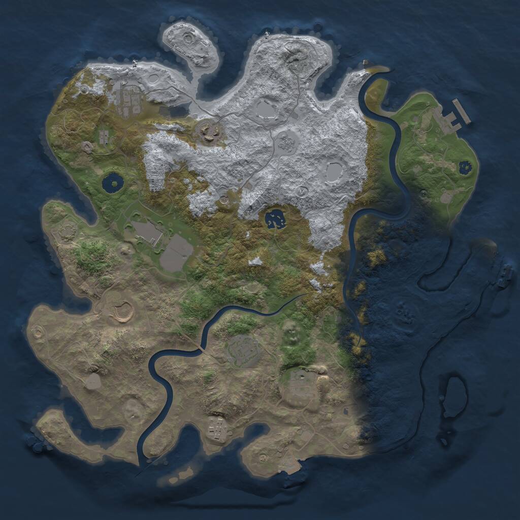 Rust Map: Procedural Map, Size: 3800, Seed: 10940287, 14 Monuments