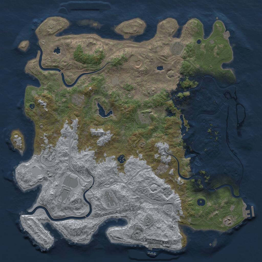 Rust Map: Procedural Map, Size: 4977, Seed: 2147483647, 17 Monuments