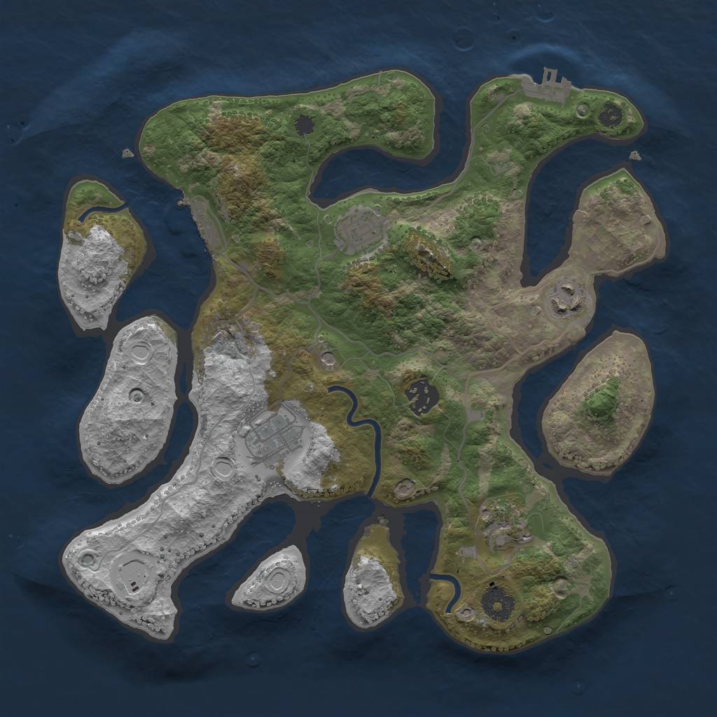 Rust Map: Procedural Map, Size: 3200, Seed: 25051311, 16 Monuments