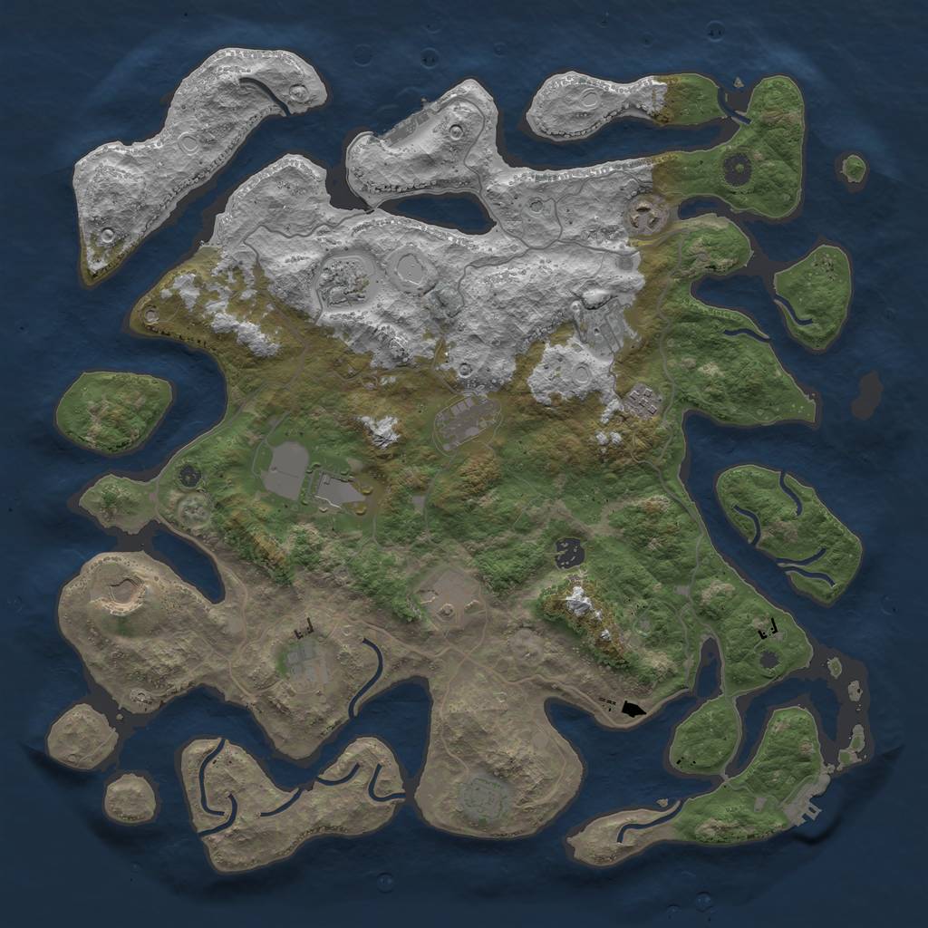 Rust Map: Procedural Map, Size: 4500, Seed: 23371337, 22 Monuments
