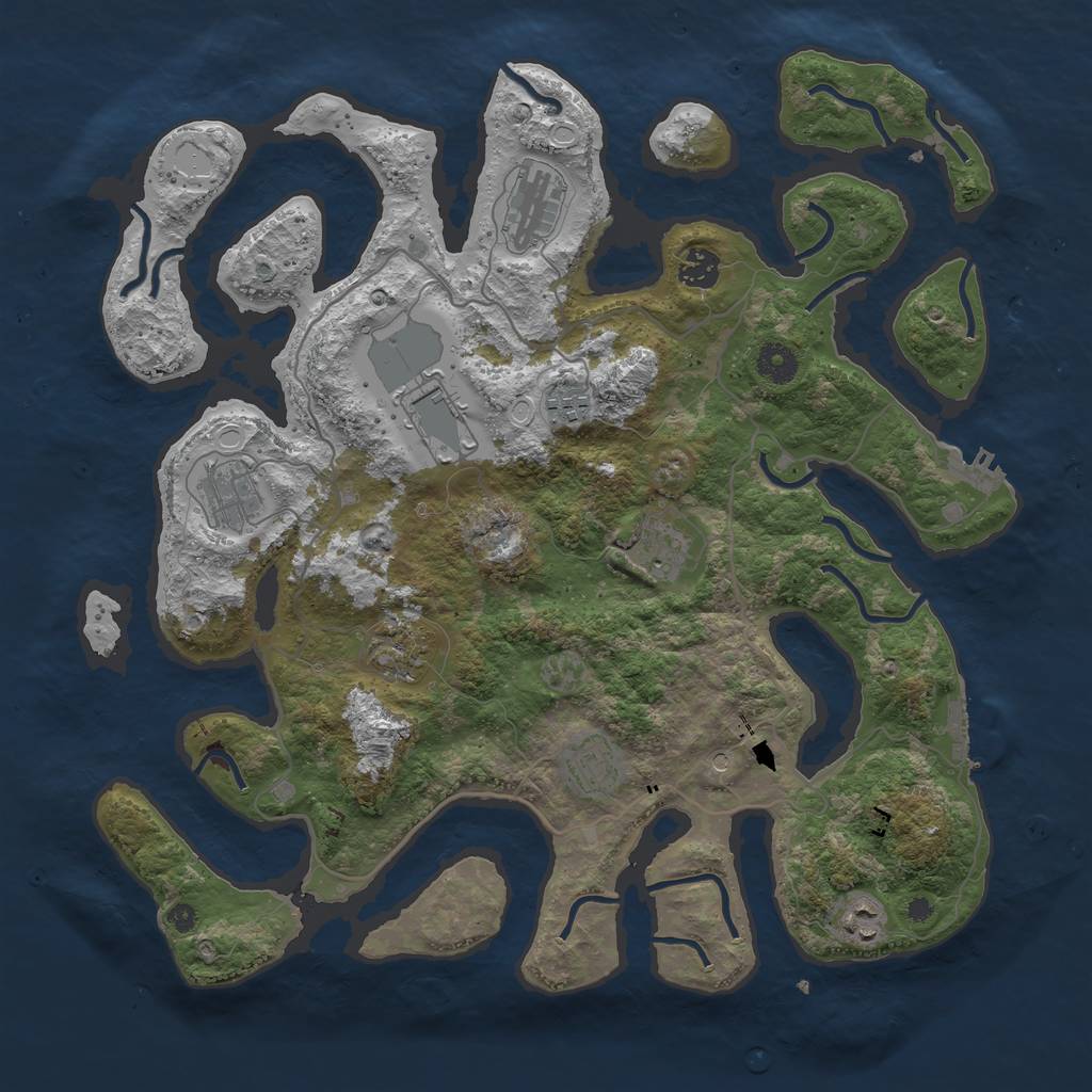 Rust Map: Procedural Map, Size: 4000, Seed: 98197770, 20 Monuments