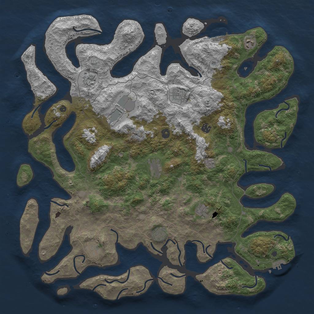 Rust Map: Procedural Map, Size: 4990, Seed: 1412121482, 21 Monuments