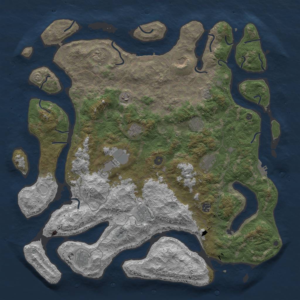Rust Map: Procedural Map, Size: 4981, Seed: 2147483647, 22 Monuments