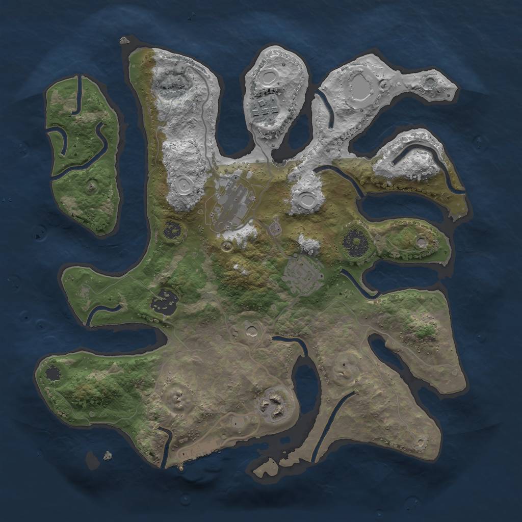 Rust Map: Procedural Map, Size: 3000, Seed: 1069430713, 15 Monuments