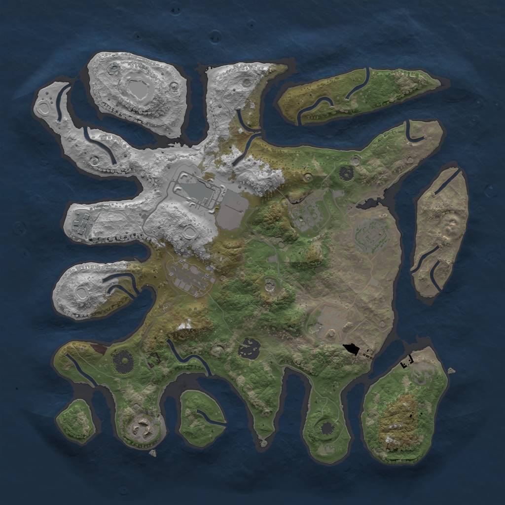 Rust Map: Procedural Map, Size: 3500, Seed: 98645, 17 Monuments