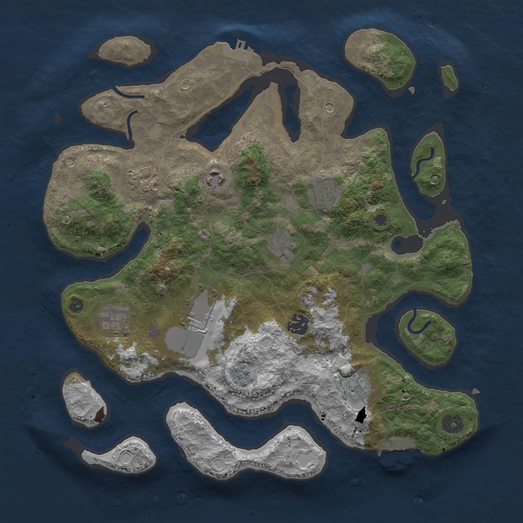 Rust Map: Procedural Map, Size: 3750, Seed: 6972371, 20 Monuments