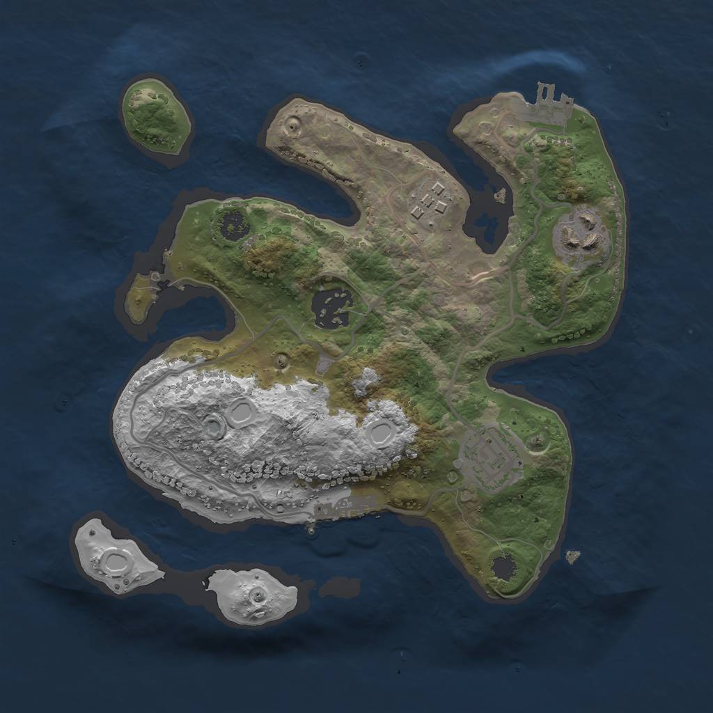 Rust Map: Procedural Map, Size: 2500, Seed: 97737683, 14 Monuments