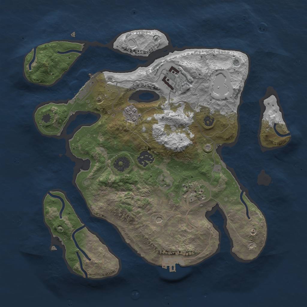 Rust Map: Procedural Map, Size: 3000, Seed: 1527590810, 15 Monuments