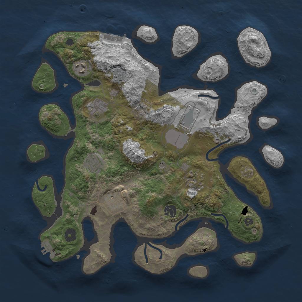 Rust Map: Procedural Map, Size: 3600, Seed: 325323, 19 Monuments