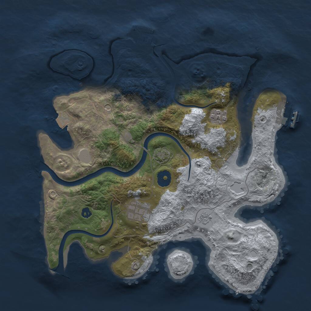 Rust Map: Procedural Map, Size: 3000, Seed: 41700, 8 Monuments