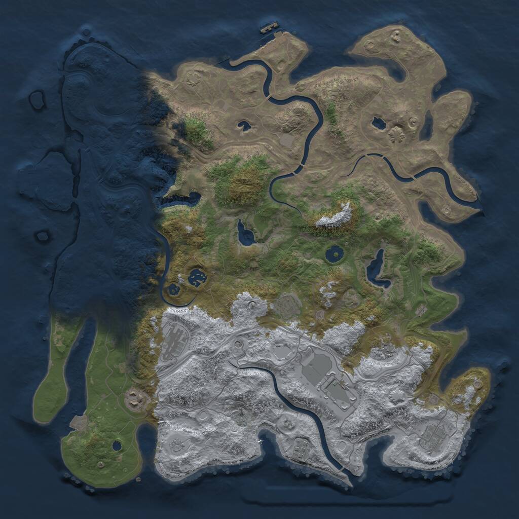 Rust Map: Procedural Map, Size: 4500, Seed: 773342352, 14 Monuments