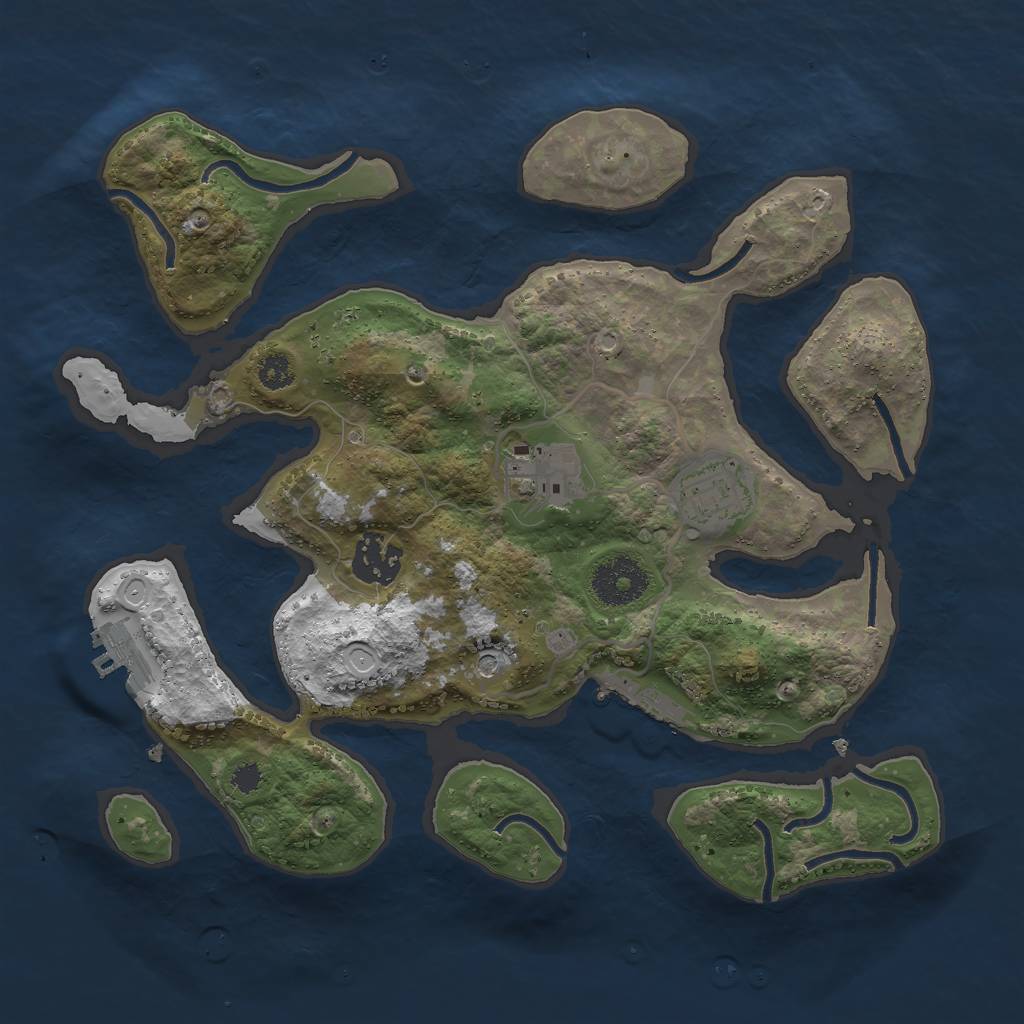 Rust Map: Procedural Map, Size: 3000, Seed: 98764, 14 Monuments