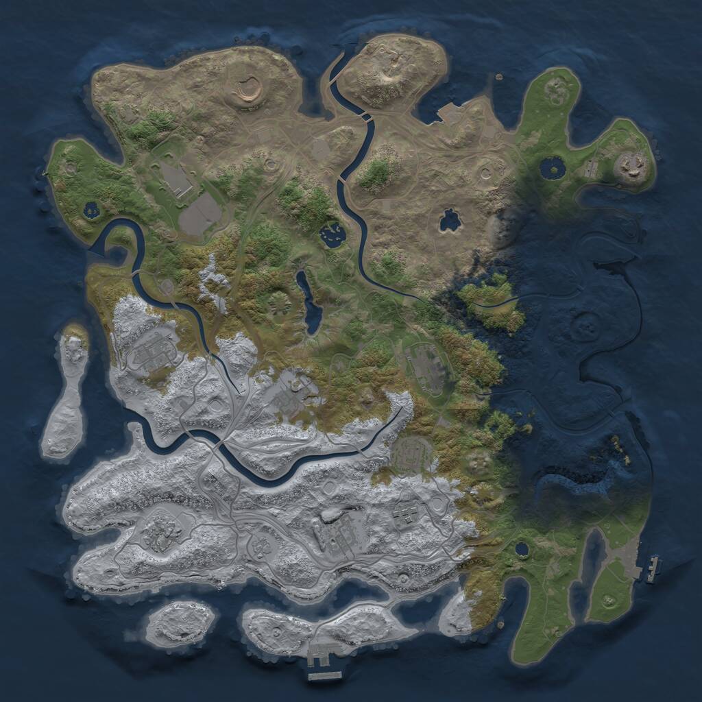 Rust Map: Procedural Map, Size: 4250, Seed: 904027334, 17 Monuments