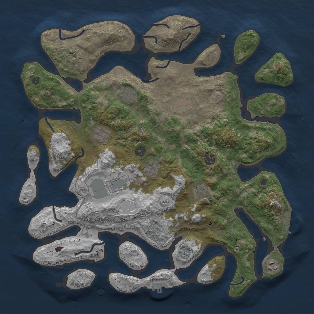 Rust Map: Procedural Map, Size: 4250, Seed: 904027334, 21 Monuments