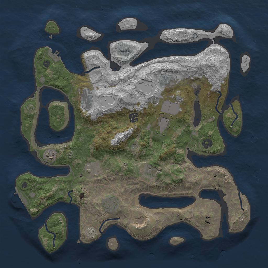 Rust Map: Procedural Map, Size: 4000, Seed: 12594, 21 Monuments