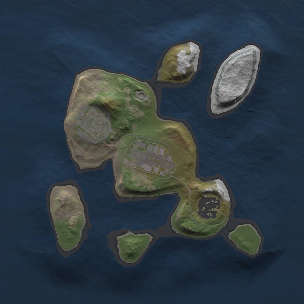 Rust Map: Barren, Size: 2000, Seed: 71232, 5 Monuments