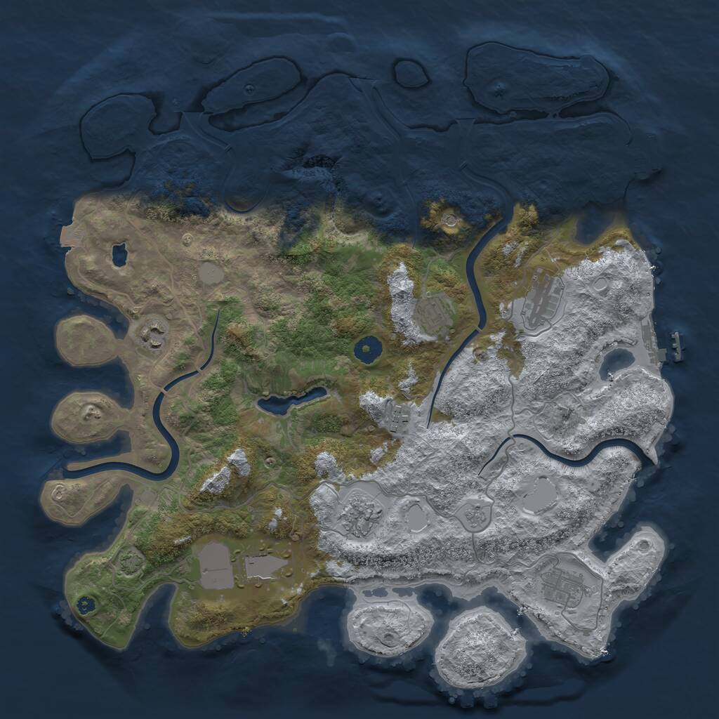 Rust Map: Procedural Map, Size: 4000, Seed: 972603786, 13 Monuments