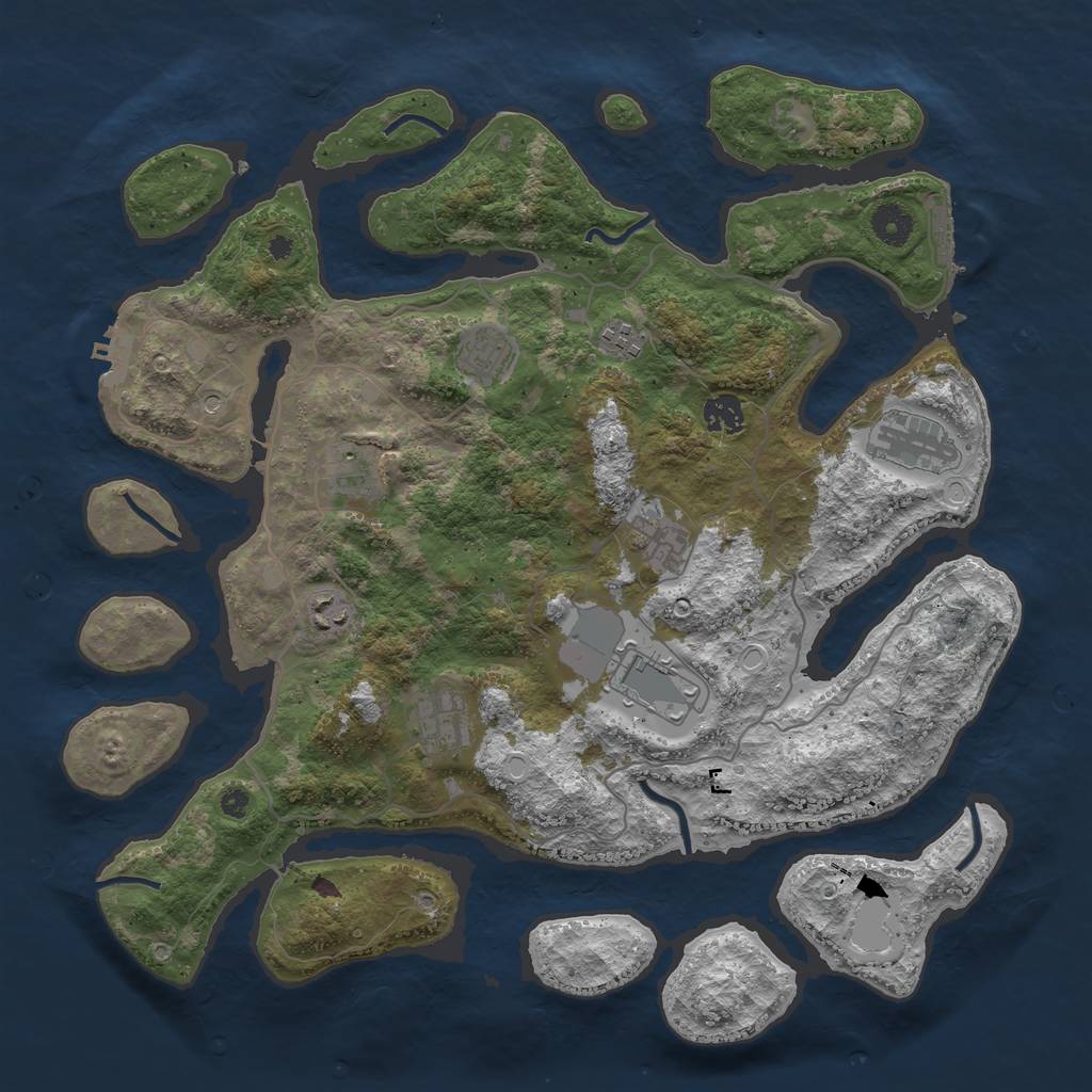 Rust Map: Procedural Map, Size: 4000, Seed: 972603786, 20 Monuments