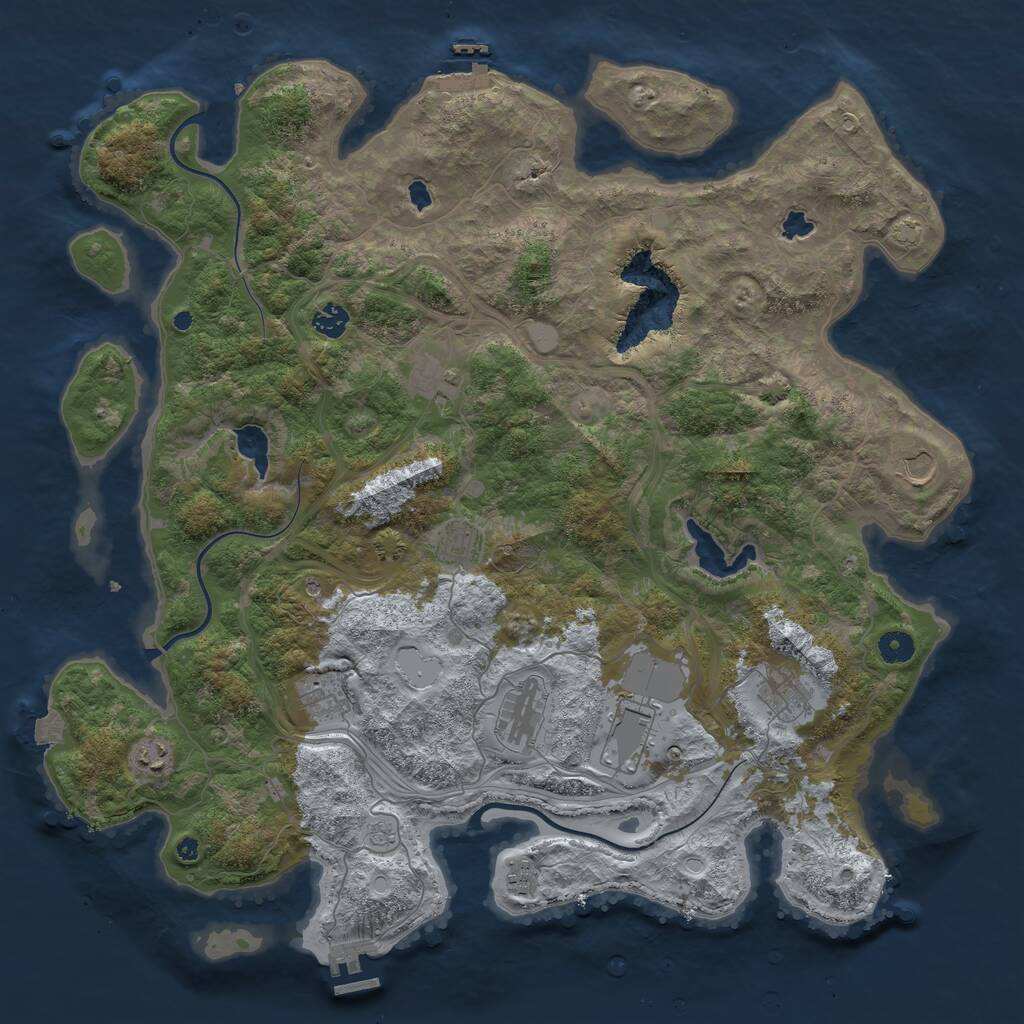 Rust Map: Procedural Map, Size: 4500, Seed: 66128, 16 Monuments