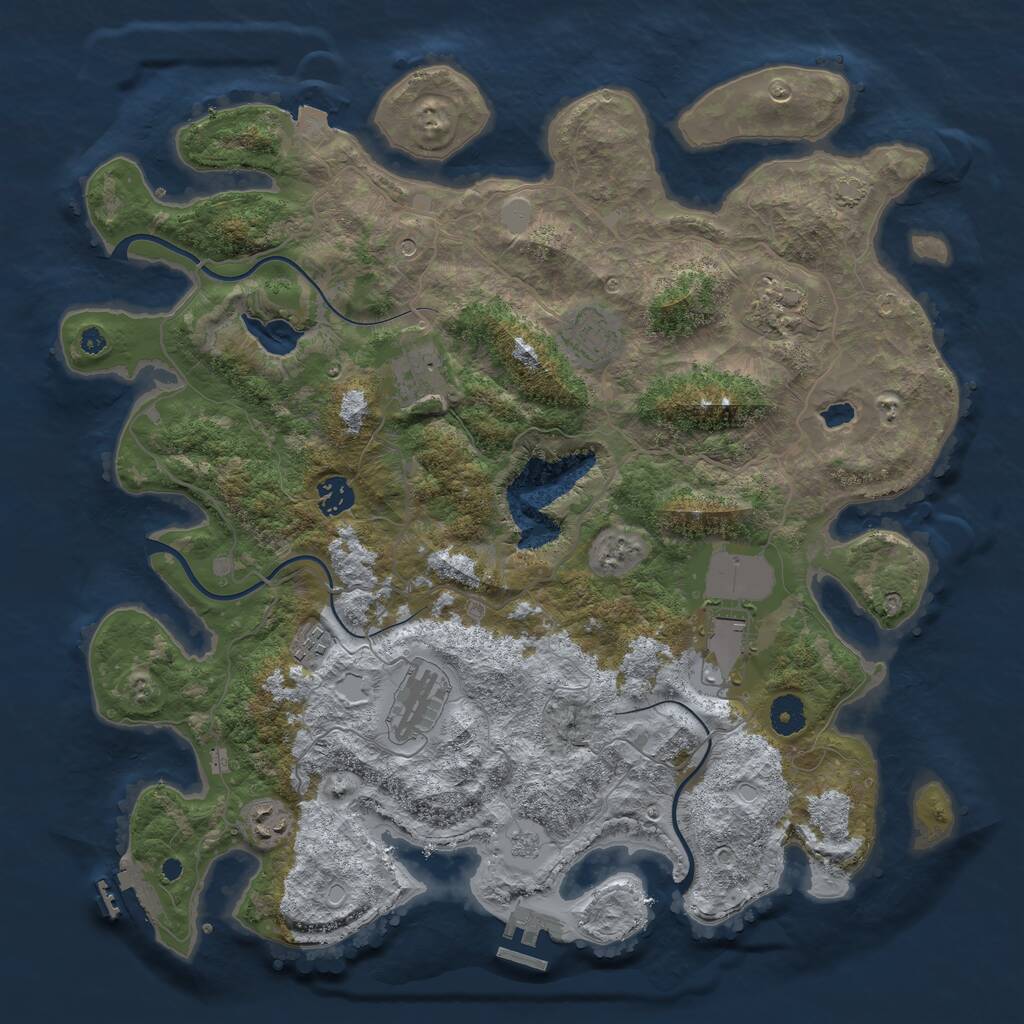 Rust Map: Procedural Map, Size: 4027, Seed: 13833, 14 Monuments