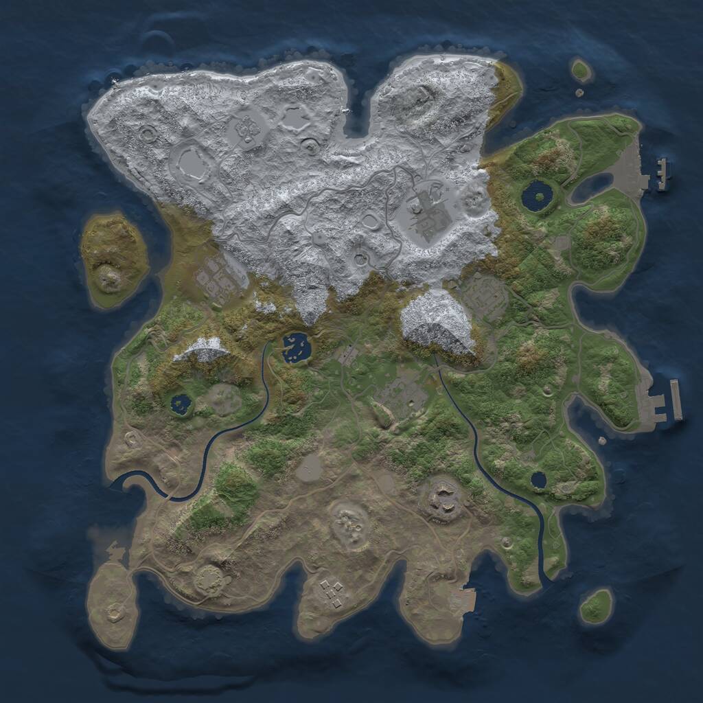 Rust Map: Procedural Map, Size: 3500, Seed: 2060001385, 13 Monuments