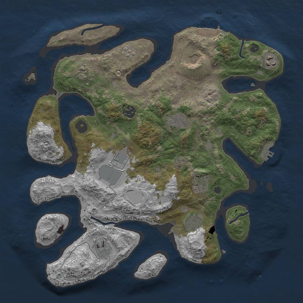Rust Map: Procedural Map, Size: 3700, Seed: 948646747, 20 Monuments