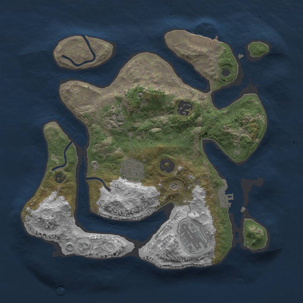 Rust Map: Procedural Map, Size: 3000, Seed: 1300909501, 15 Monuments