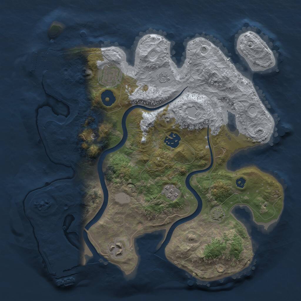 Rust Map: Procedural Map, Size: 3000, Seed: 145194, 10 Monuments
