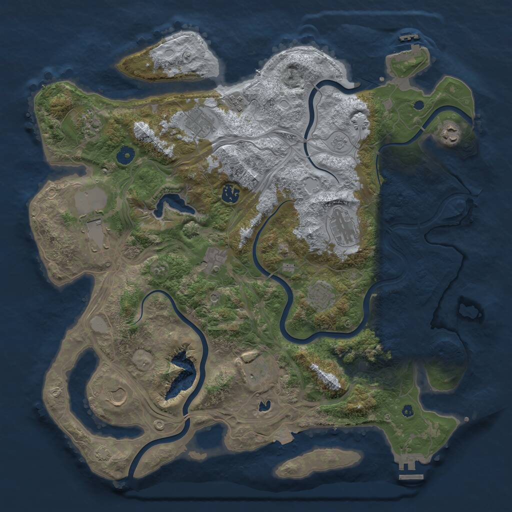 Rust Map: Procedural Map, Size: 4250, Seed: 778289632, 17 Monuments