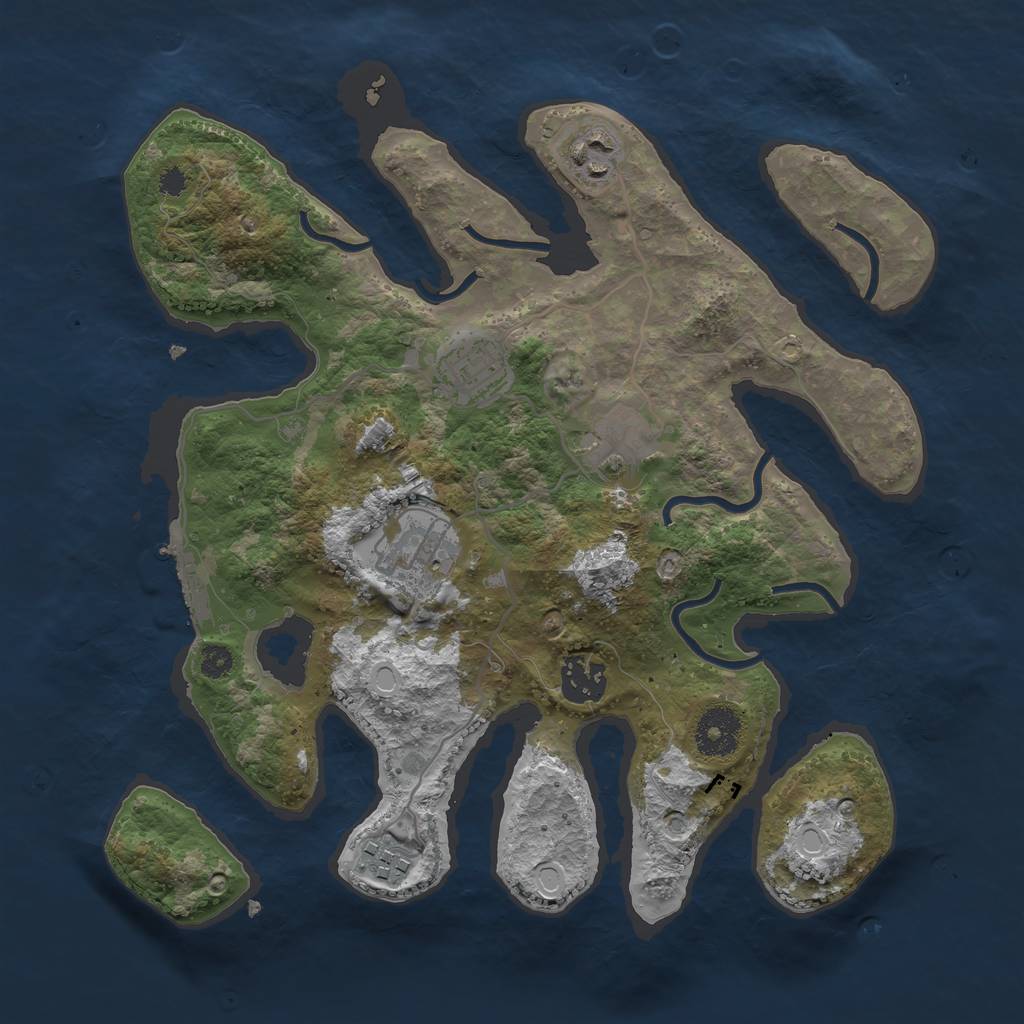 Rust Map: Procedural Map, Size: 3200, Seed: 195865, 15 Monuments