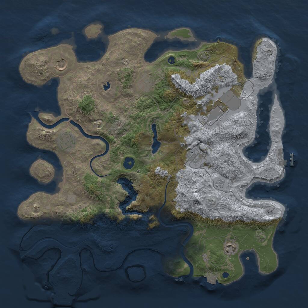 Rust Map: Procedural Map, Size: 4000, Seed: 15082021, 12 Monuments