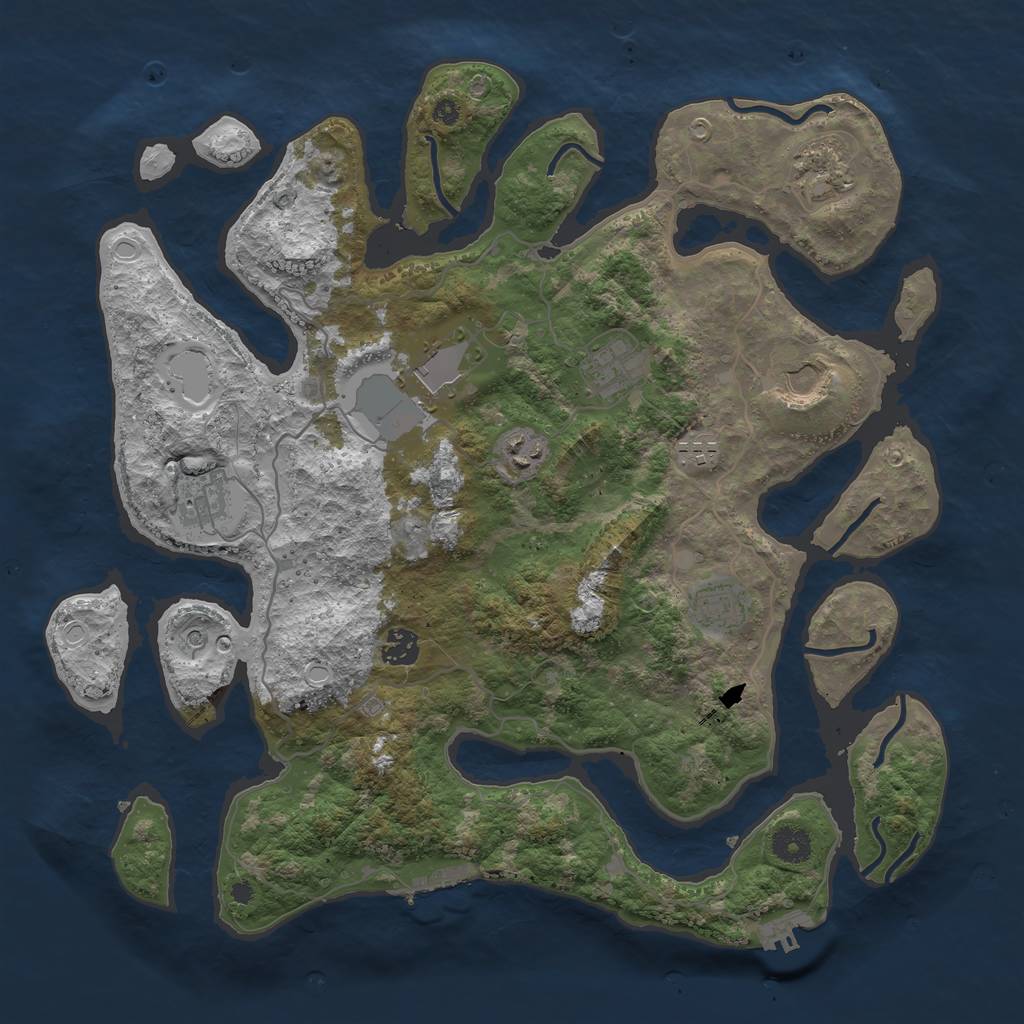 Rust Map: Procedural Map, Size: 4000, Seed: 258441833, 20 Monuments