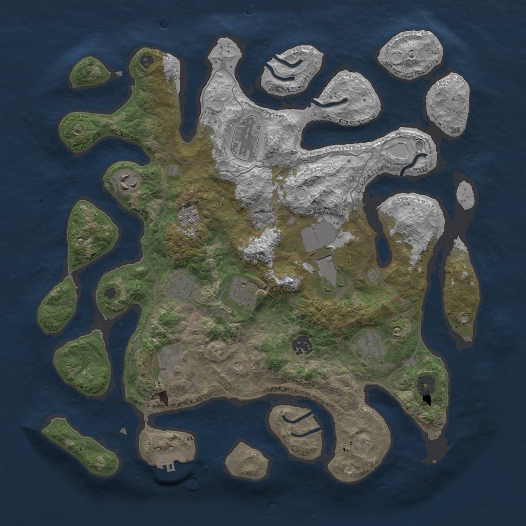 Rust Map: Procedural Map, Size: 4000, Seed: 564312, 19 Monuments