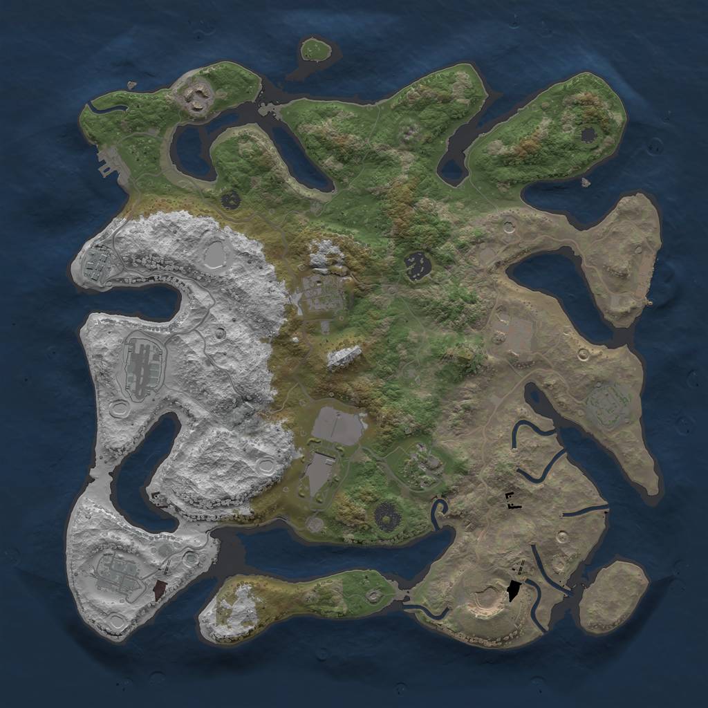 Rust Map: Procedural Map, Size: 3855, Seed: 7212, 22 Monuments