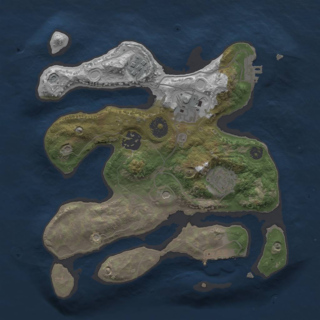 Rust Map: Procedural Map, Size: 2500, Seed: 964211659, 15 Monuments