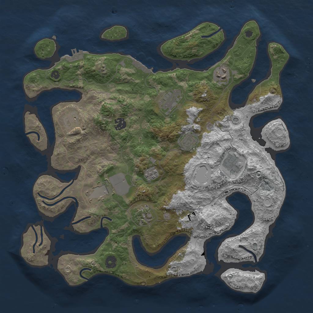 Rust Map: Procedural Map, Size: 3750, Seed: 4206969, 20 Monuments