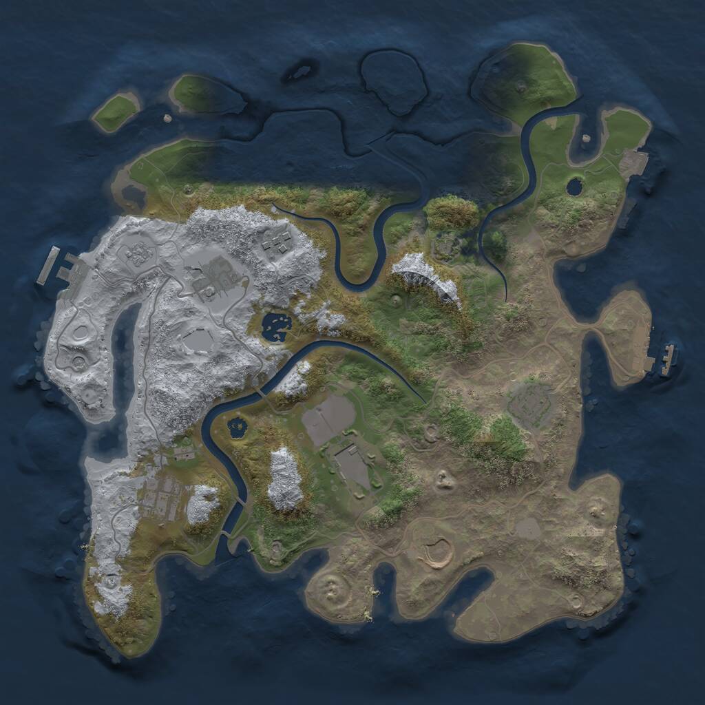 Rust Map: Procedural Map, Size: 3507, Seed: 13890, 13 Monuments