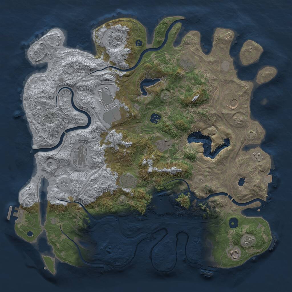 Rust Map: Procedural Map, Size: 4300, Seed: 366667190, 17 Monuments