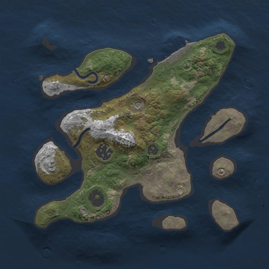 Rust Map: Procedural Map, Size: 2500, Seed: 123321, 11 Monuments